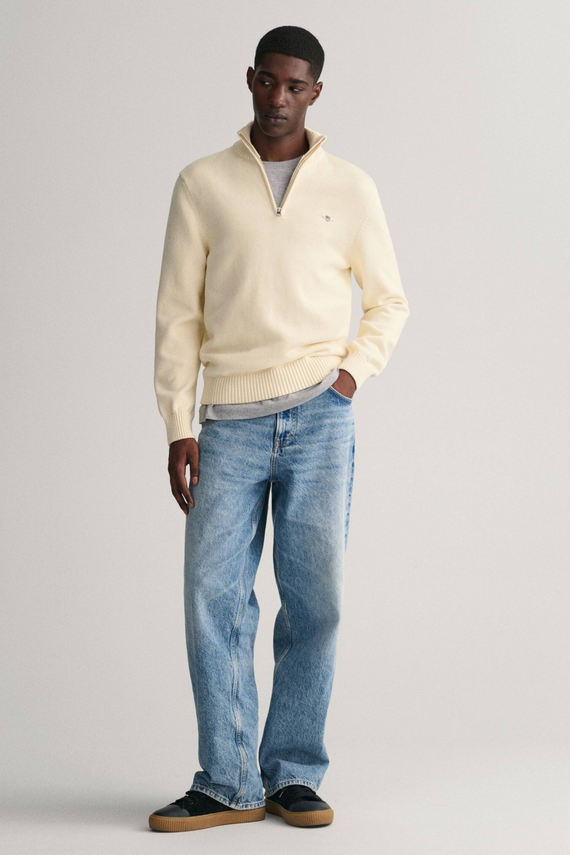 GANT Casual Cotton Halfzip Jumper - Image 3 of 6