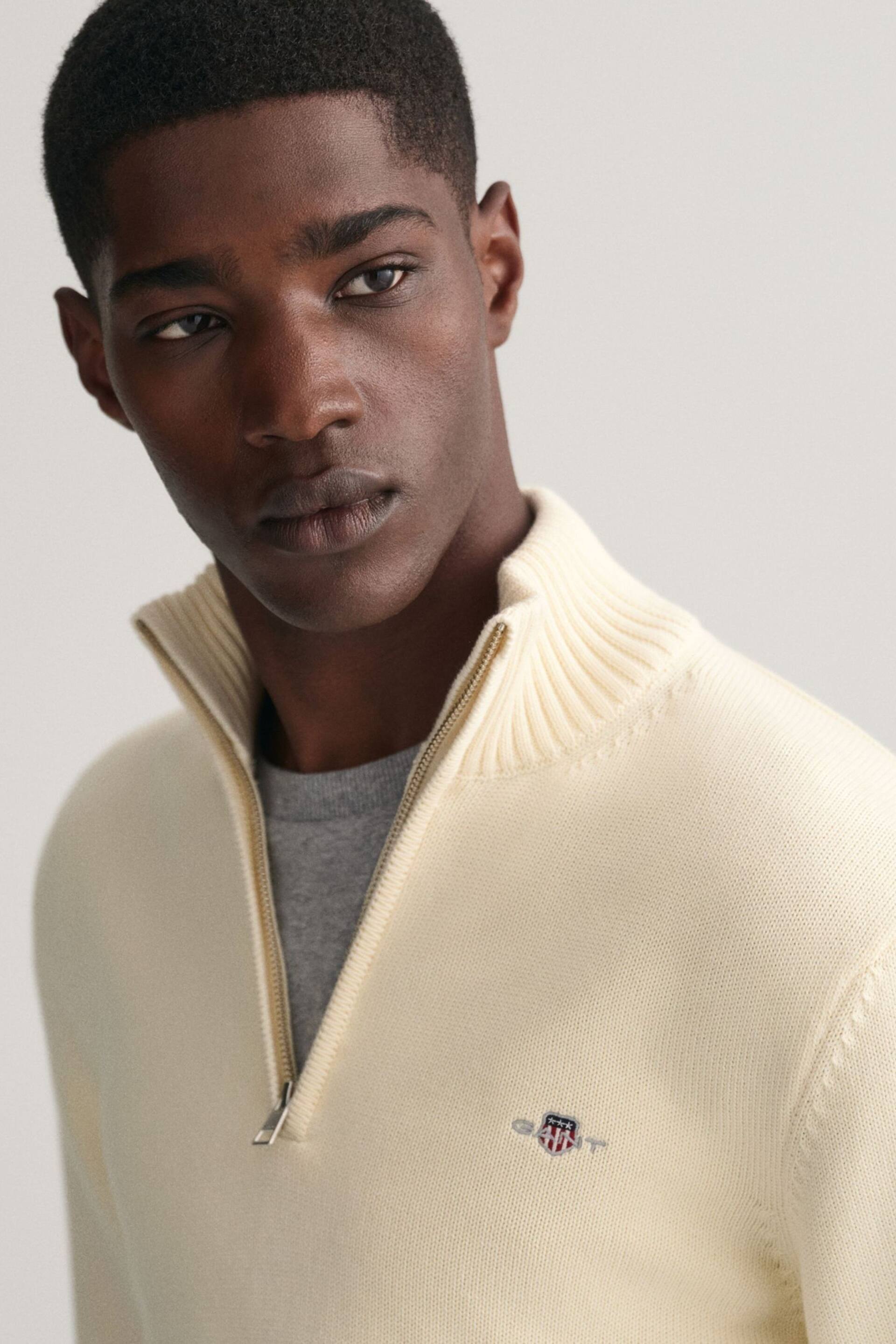 GANT Casual Cotton Halfzip Jumper - Image 4 of 6