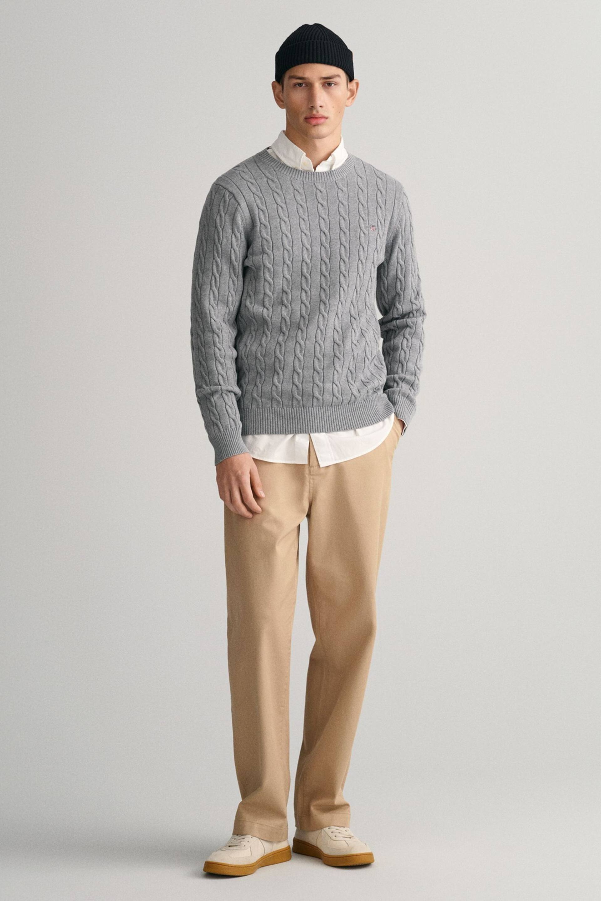 GANT Cotton Cable Crew Neck Jumper - Image 3 of 5