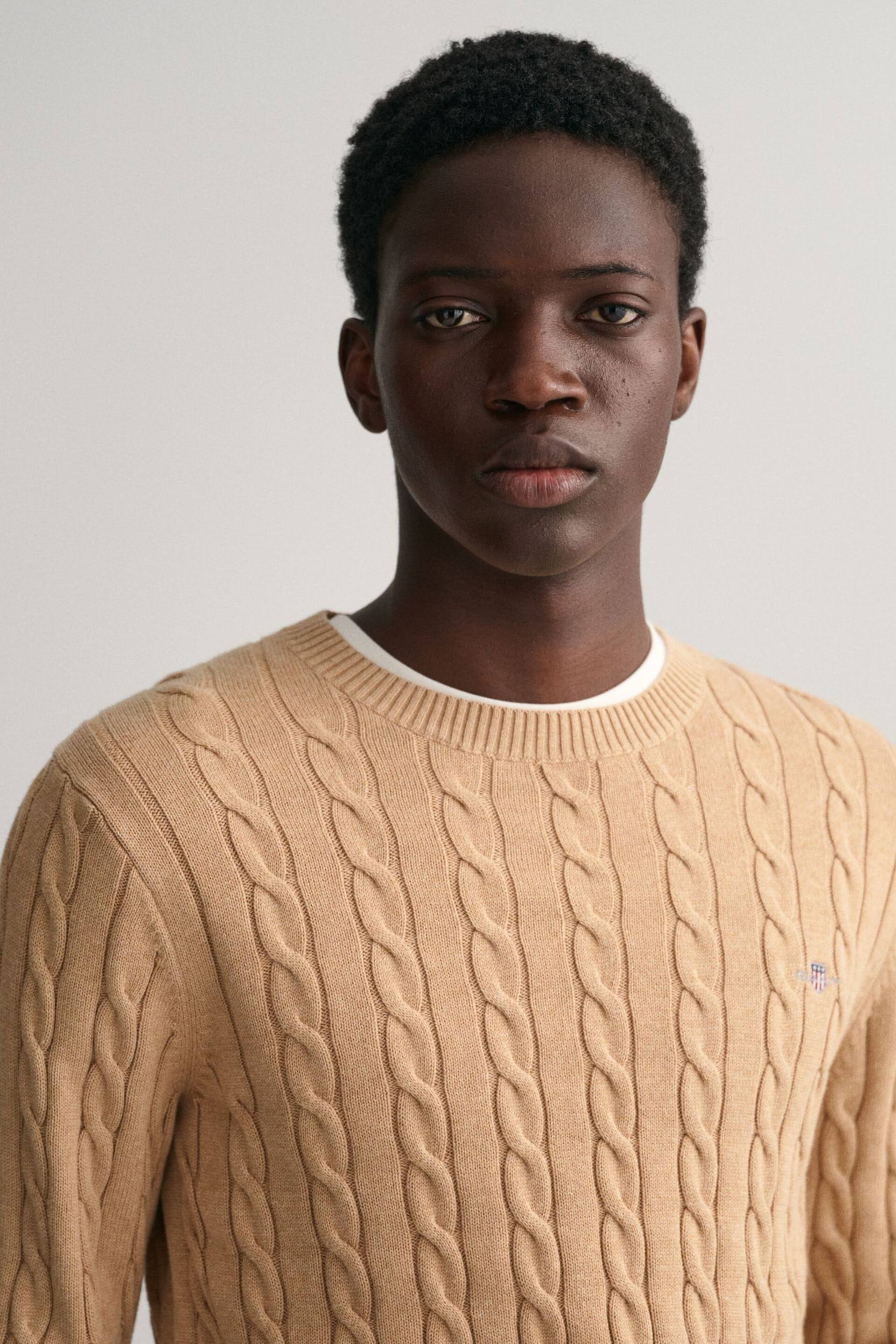 GANT Cotton Cable Crew Neck Jumper - Image 4 of 5