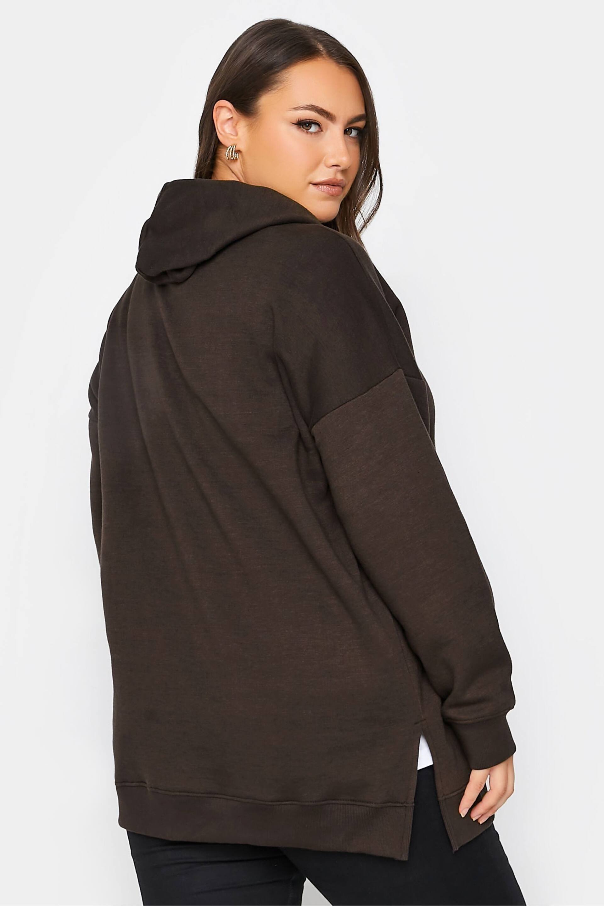 Yours Curve Brown Overhead Hoodie - Image 2 of 4