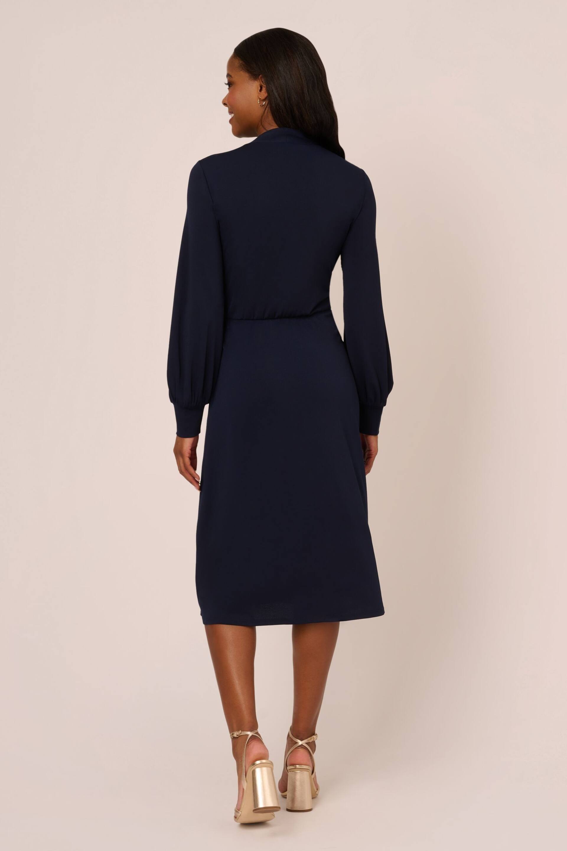 Adrianna Papell Blue Long Sleeve Wrap Dress - Image 2 of 7