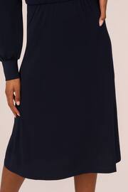 Adrianna Papell Blue Long Sleeve Wrap Dress - Image 5 of 7