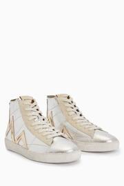 AllSaints Gold Tundy Bolt Met High Trainers - Image 2 of 6