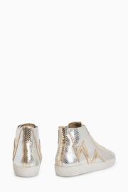 AllSaints Gold Tundy Bolt Met High Trainers - Image 3 of 6