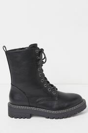 FatFace Black Violet Mid Chunky Lace Up Boots - Image 1 of 4