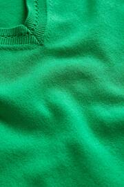 Boden Green Catriona Cotton V-Neck Jumper - Image 6 of 6
