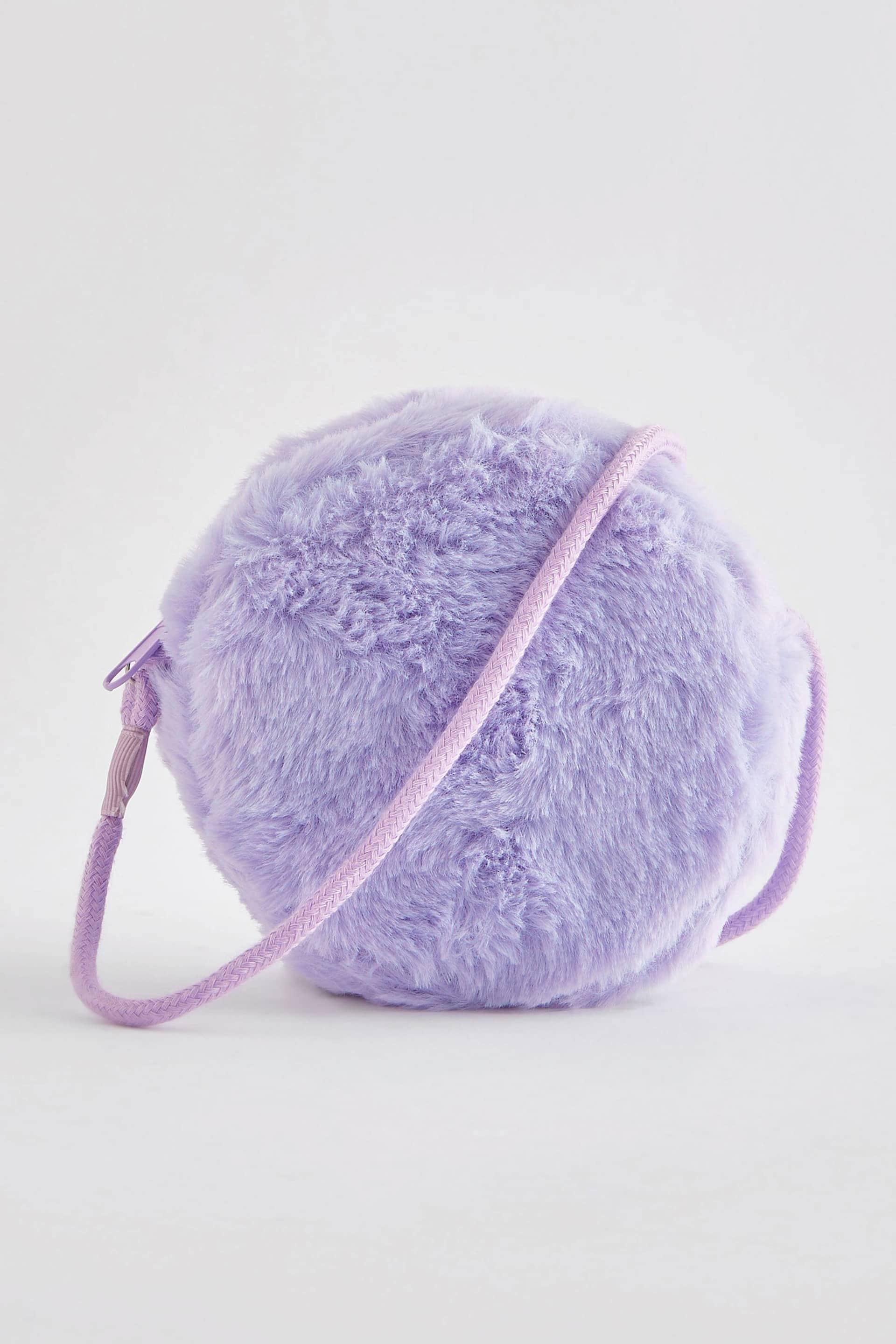Lilac Purple SMILEYWORLD® Faux Fur Bag - Image 2 of 3
