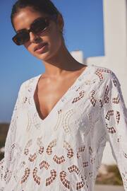 White Premium Broderie Beach Cover-Up - Image 4 of 7