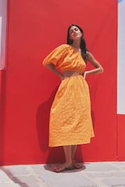 Orange One Shoulder Summer Dress - Image 1 of 6