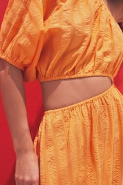 Orange One Shoulder Summer Dress - Image 4 of 6