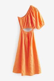 Orange One Shoulder Summer Dress - Image 5 of 6