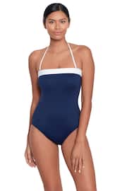 Lauren Ralph Lauren Blue Bel Air Modern Bandeau Swimsuit - Image 3 of 5