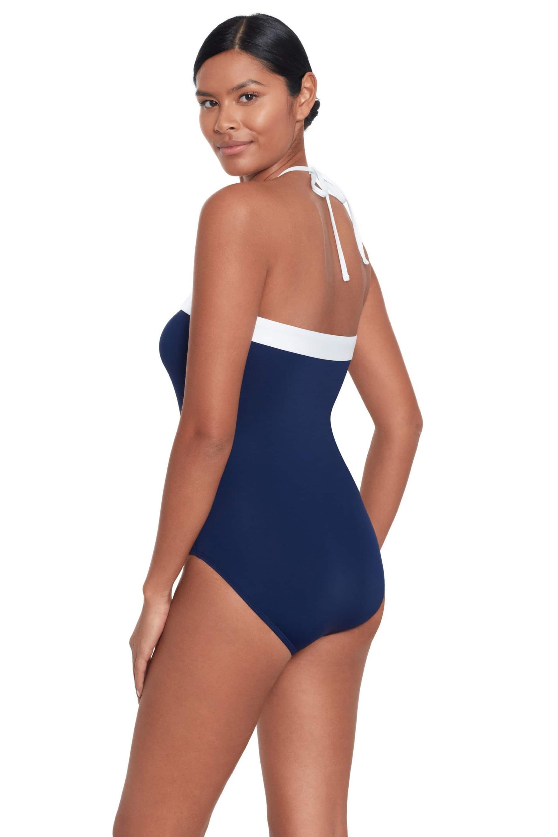 Lauren Ralph Lauren Blue Bel Air Modern Bandeau Swimsuit - Image 4 of 5