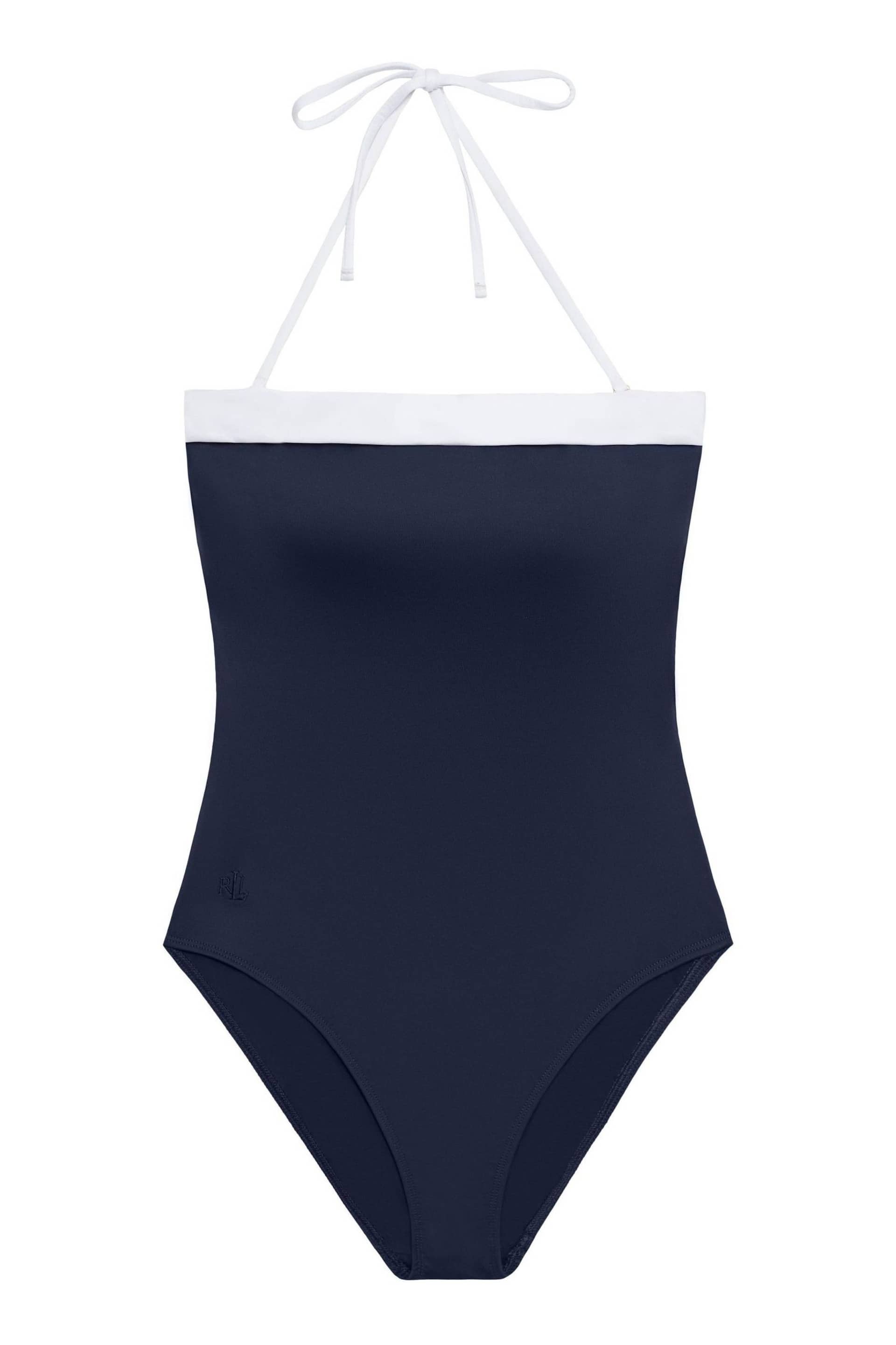 Lauren Ralph Lauren Blue Bel Air Modern Bandeau Swimsuit - Image 5 of 5