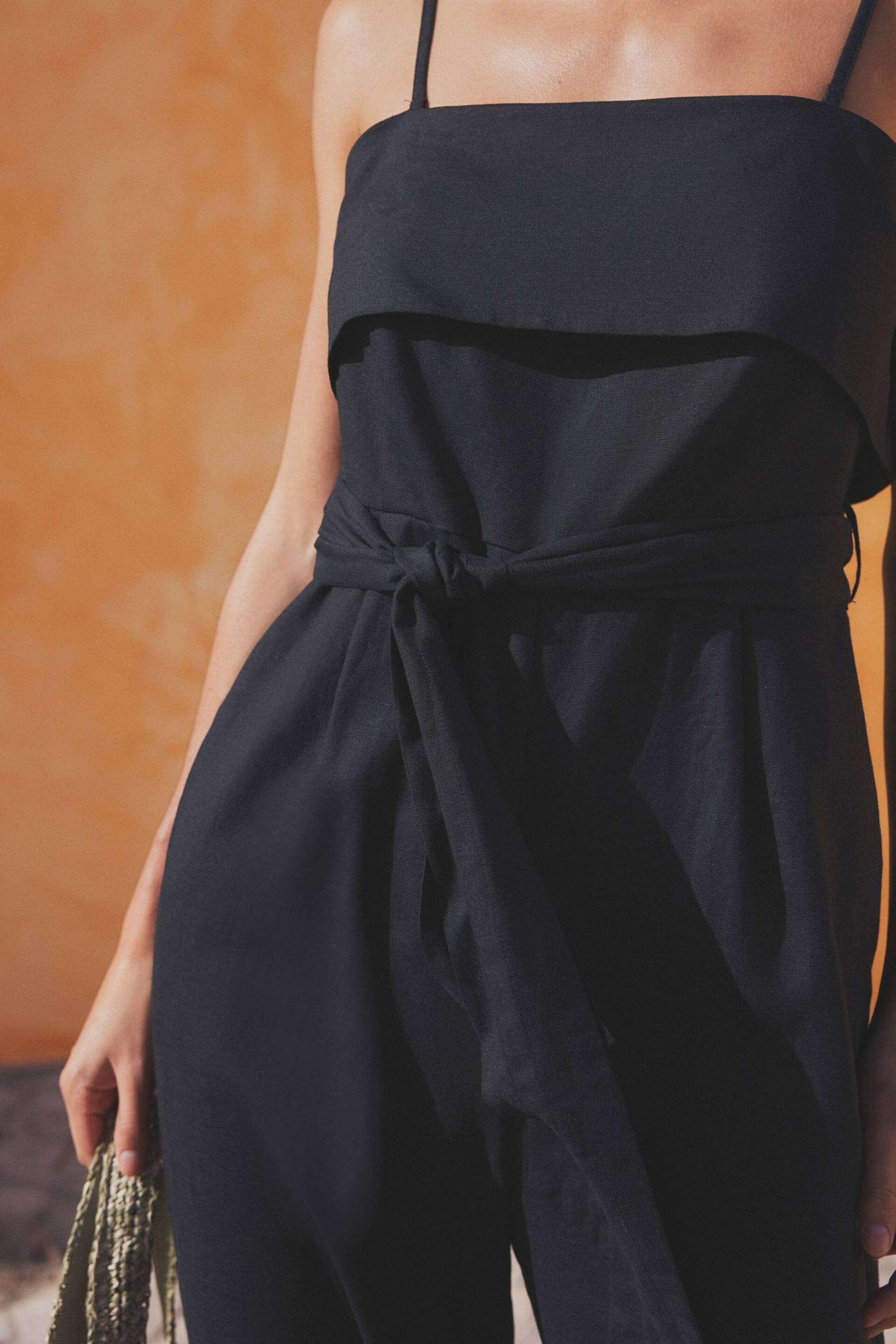 Black Belted Jumpsuit Contains Linen - Image 4 of 6