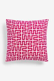 Fuchsia Pink 50 x 50cm Geometric Flock Large Oblong Cushion - Image 2 of 5