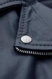 Celtic & Co. Navy Leather Biker Jacket - Image 4 of 7