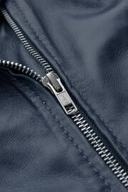 Celtic & Co. Navy Leather Biker Jacket - Image 6 of 7