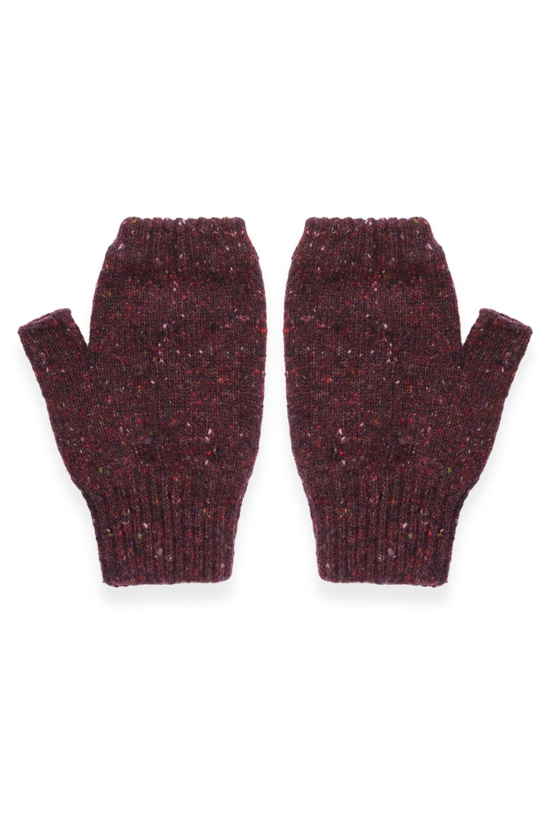 Celtic & Co. Purple Donegal Fingerless Mitt Gloves - Image 1 of 4