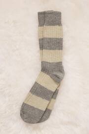 Celtic & Co. Mens Grey Donegal Stripe Socks - Image 1 of 4