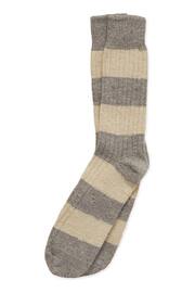 Celtic & Co. Mens Grey Donegal Stripe Socks - Image 3 of 4