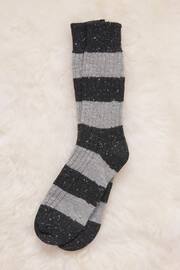 Celtic & Co. Mens Grey Donegal Stripe Socks - Image 1 of 4