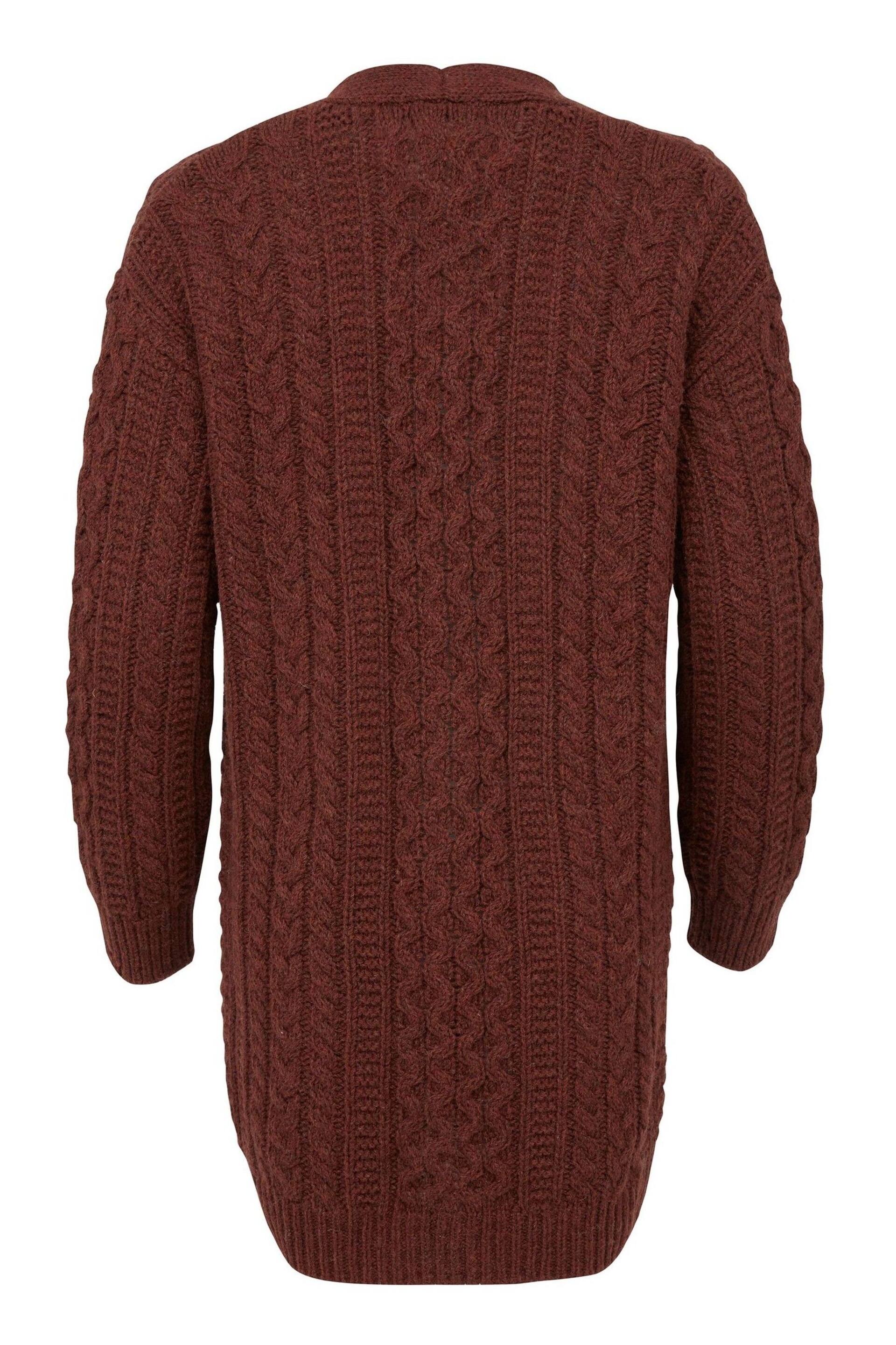 Celtic & Co. Cable Boyfriend Brown Cardigan - Image 3 of 7