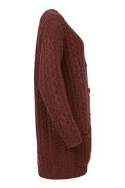 Celtic & Co. Cable Boyfriend Brown Cardigan - Image 4 of 7