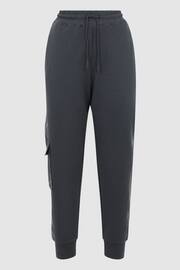 Reiss Charcoal Allegra Hybrid Side Stripe Drawstring Joggers - Image 2 of 5