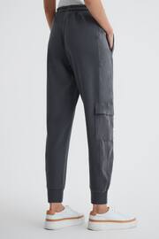 Reiss Charcoal Allegra Hybrid Side Stripe Drawstring Joggers - Image 3 of 5