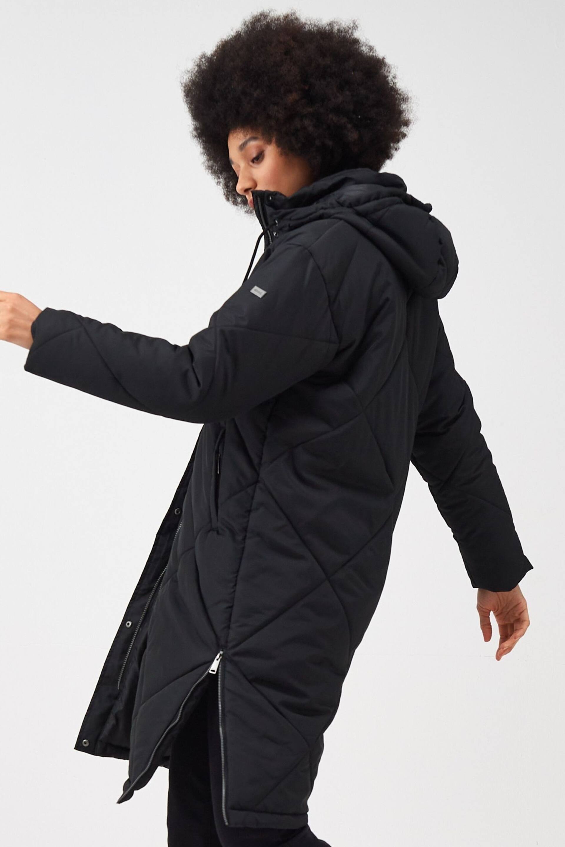 Regatta Black Cambrie Longline Padded Thermal Jacket - Image 5 of 9