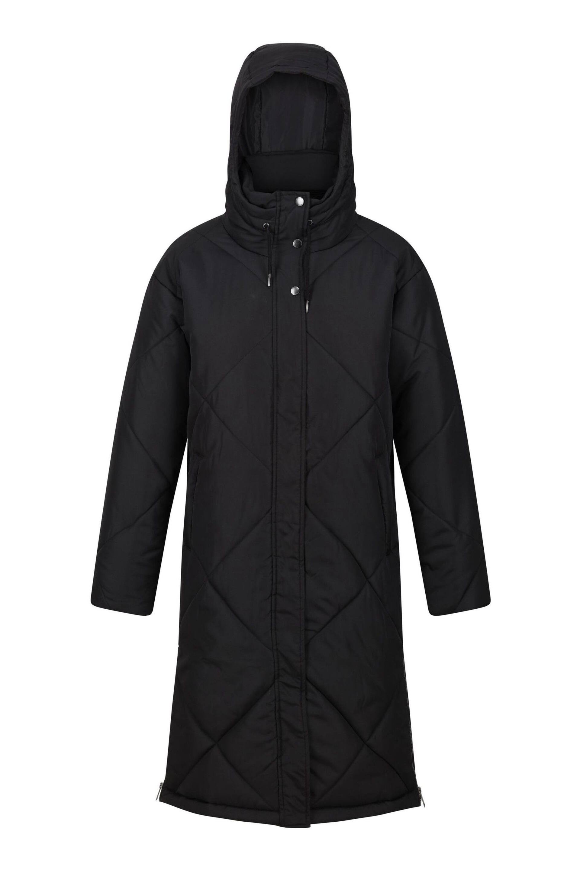 Regatta Black Cambrie Longline Padded Thermal Jacket - Image 7 of 9