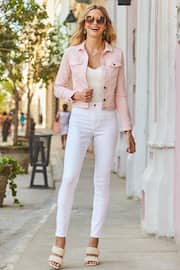 Sosandar Pastel Pink Sleeveless Linen Shirt - Image 5 of 5