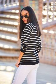 Sosandar Black Striped Sweatshirt - Image 2 of 4