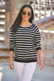 Sosandar Black Striped Sweatshirt - Image 4 of 4