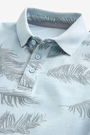 Blue Palm All-Over Print Short Sleeve Polo Top (3-16yrs) - Image 3 of 3