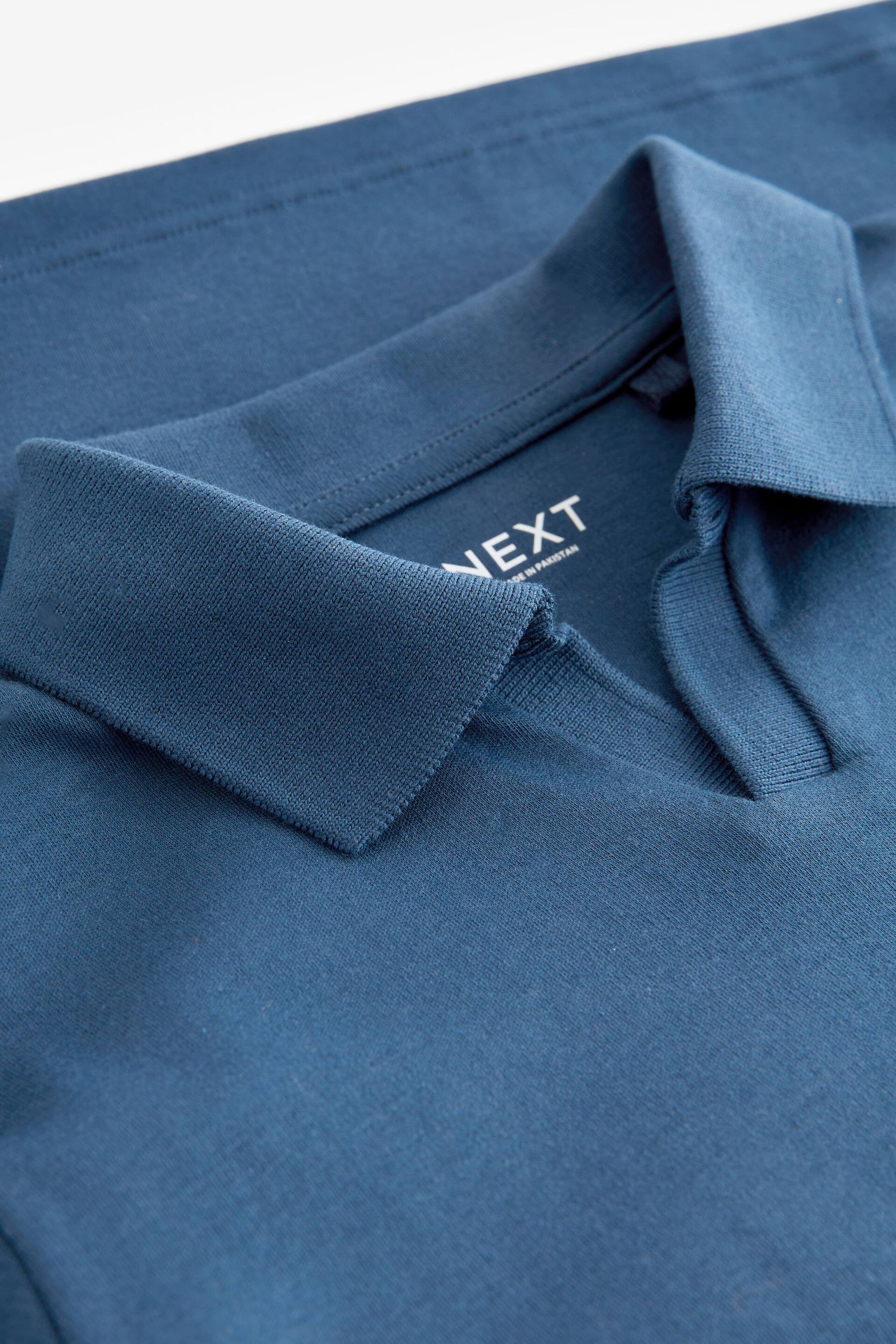Navy Revere Collar Short Sleeve Polo Shirt (3-16yrs) - Image 3 of 3