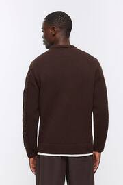 River Island Brown Cable Crewneck Jumper - Image 2 of 4