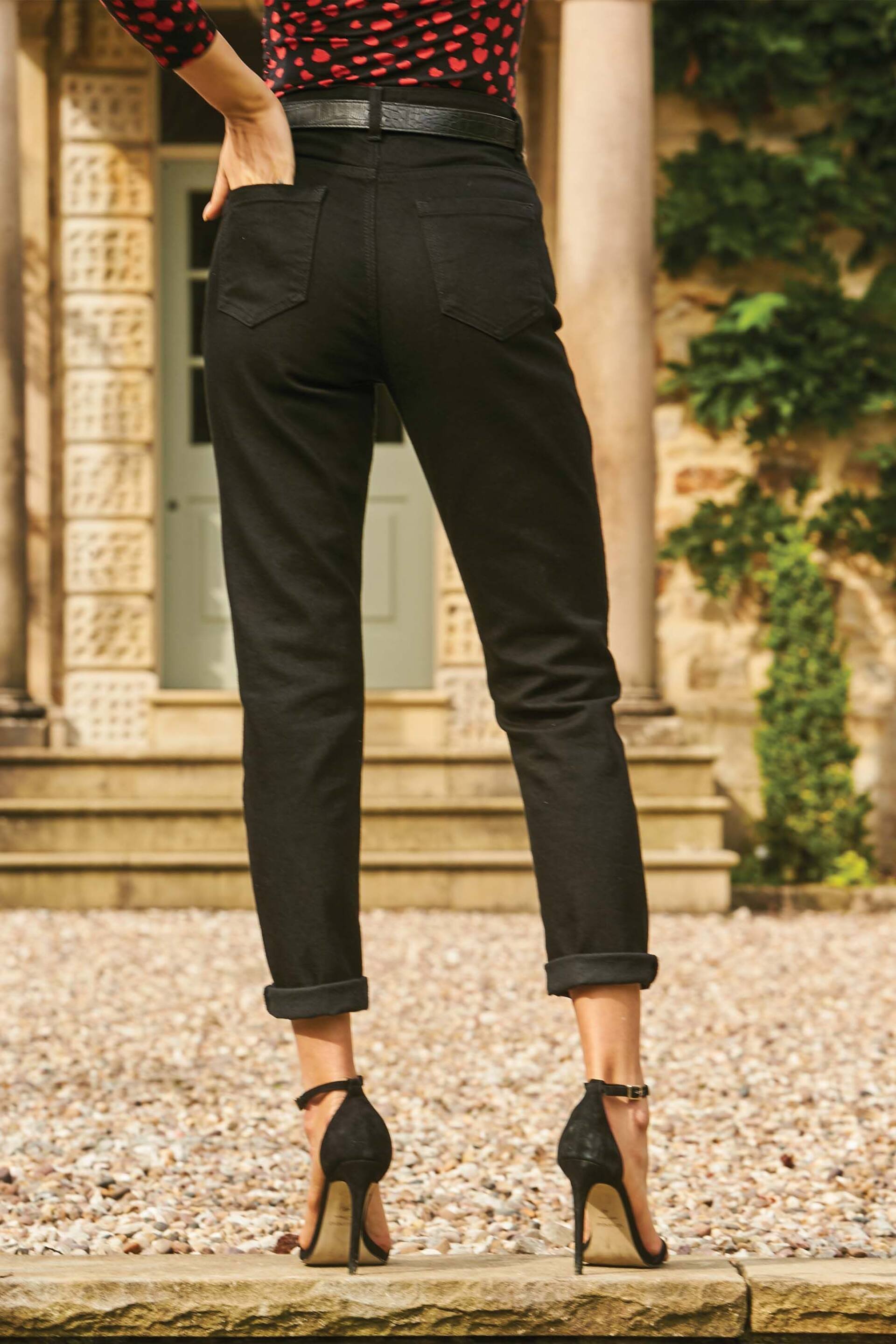 Sosandar Black Slim Leg Mom Jeans - Image 5 of 5