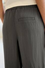 Grey Drawstring Tencel Wide Leg Trousers - Image 5 of 7