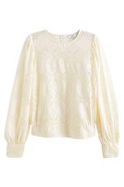 Ecru Lace Long Sleeve Blouse - Image 6 of 7