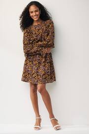 Lilac Floral Ruffle Long Sleeve Mini Dress - Image 2 of 7