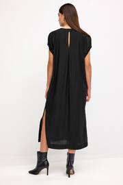 Black Short Sleeve Column T-shirt Midi Dress - Image 3 of 6