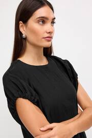 Black Short Sleeve Column T-shirt Midi Dress - Image 4 of 6
