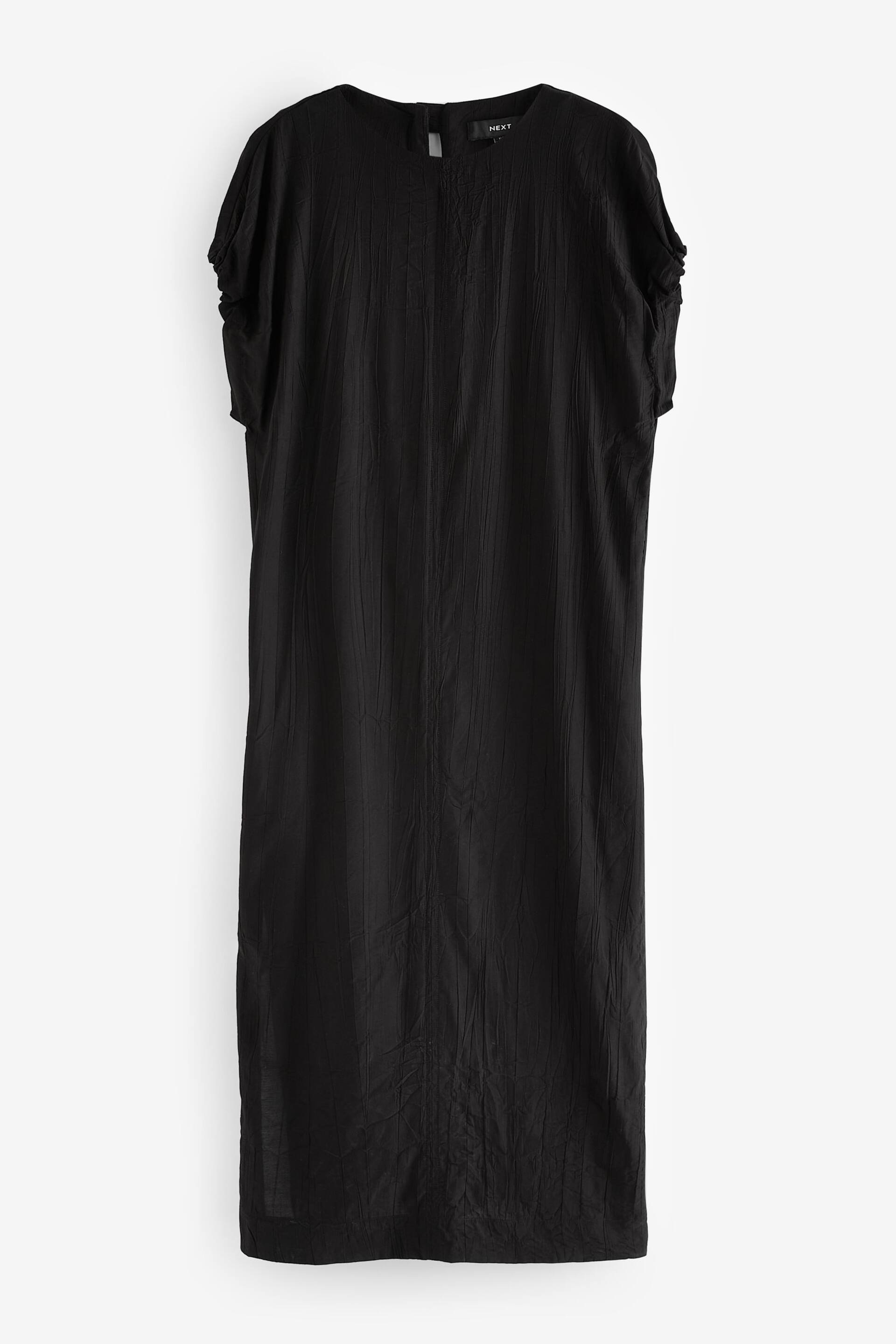 Black Short Sleeve Column T-shirt Midi Dress - Image 5 of 6