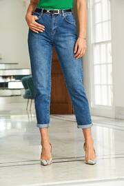 Sosandar Light Blue Slim Leg Mom Jeans - Image 1 of 5