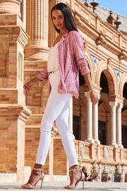 Sosandar Pink Sequin Blazer - Image 3 of 5