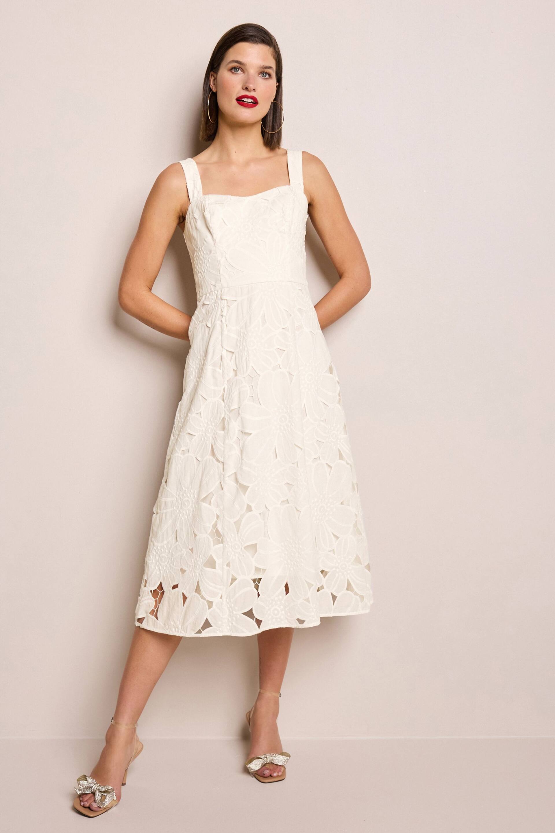 White Floral Lace Dress - Image 1 of 7