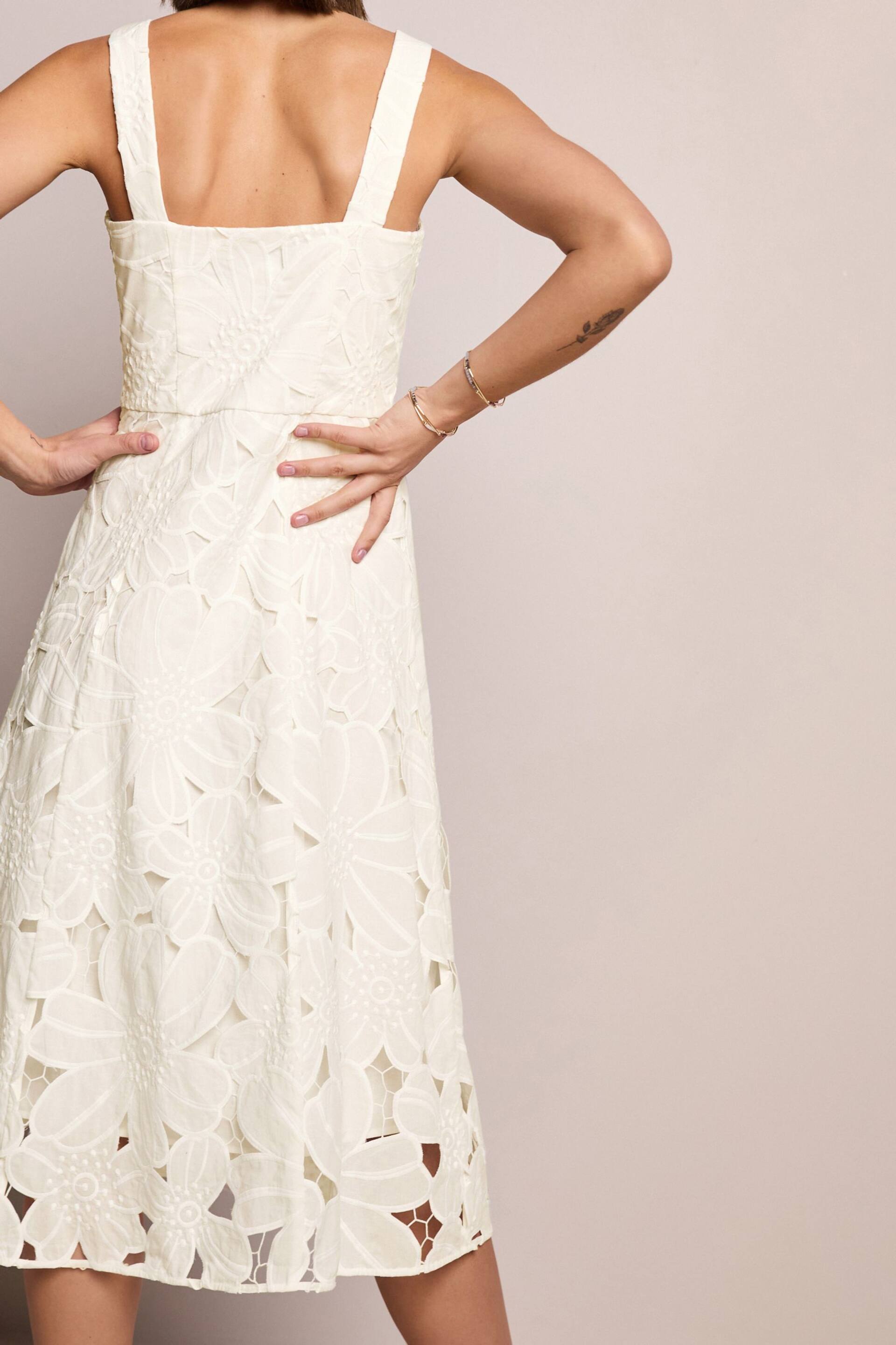 White Floral Lace Dress - Image 3 of 7